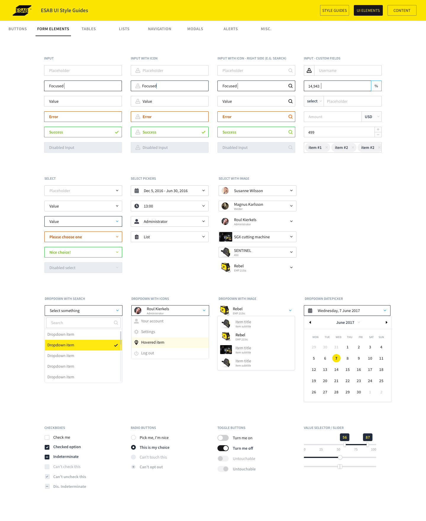 Esab-UI-Elements-Form-Elements