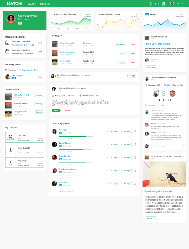 Matchi-User-Dashboard